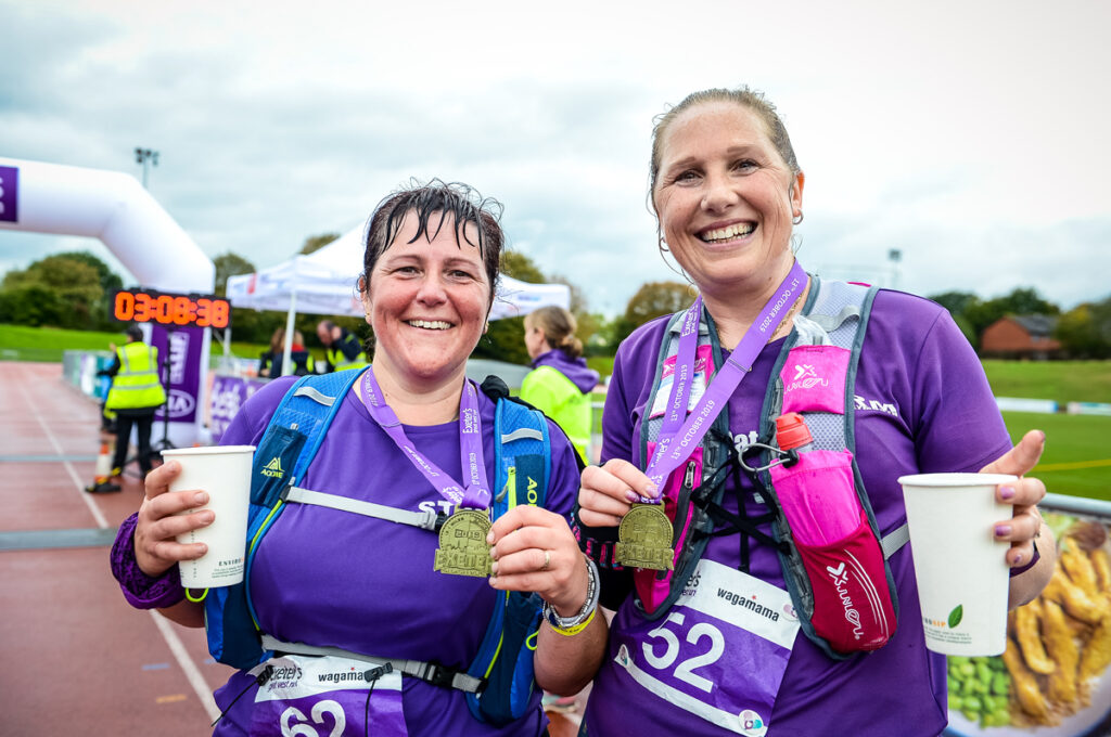 Two women in Great West Run Exeter